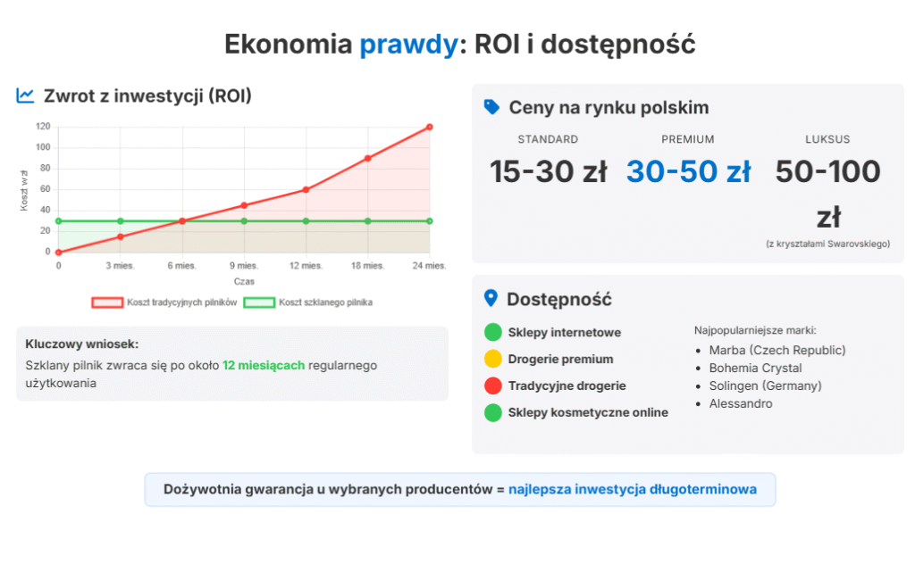 Jakie są orientacyjne ceny pilników papierowych i szklanych?
