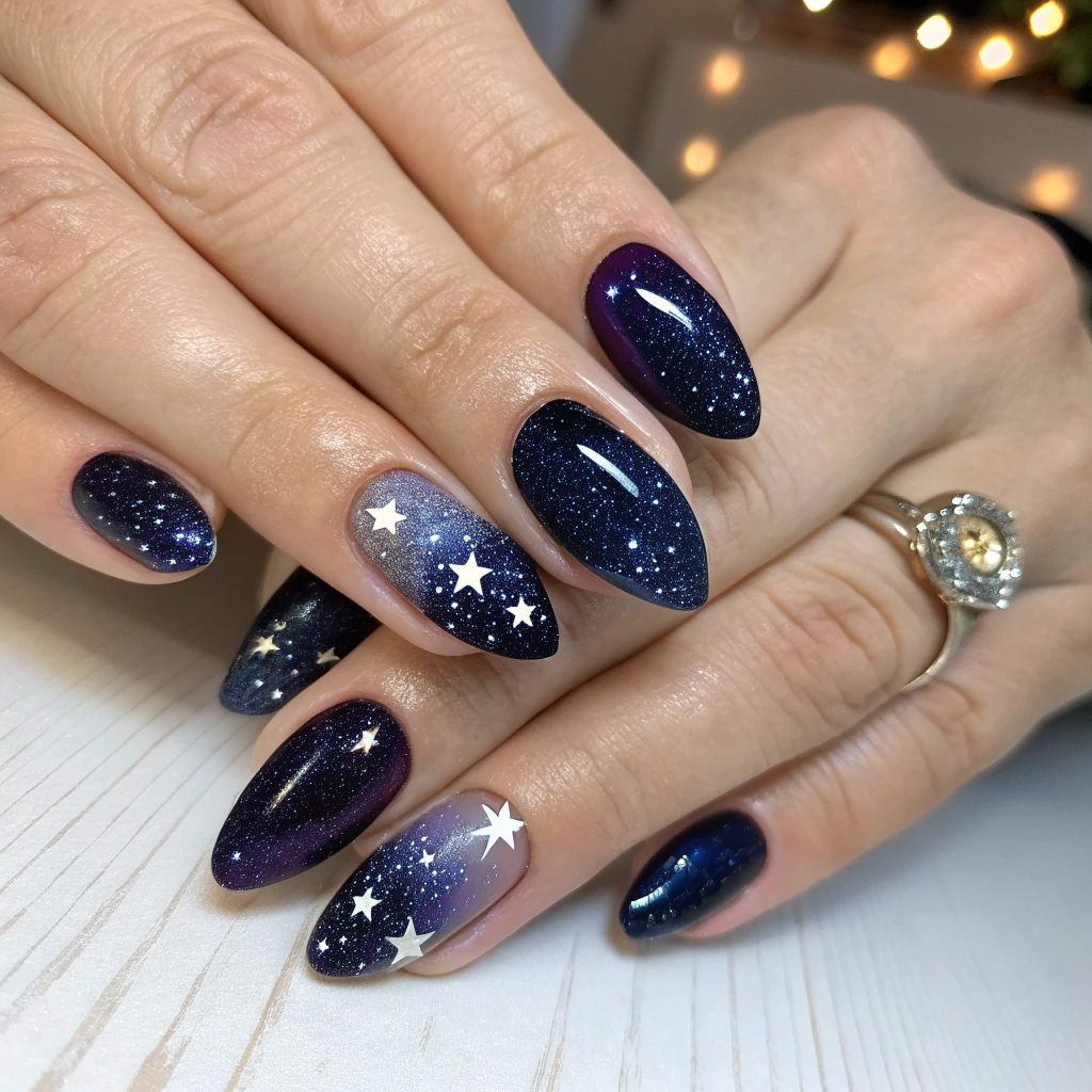 Paznokcie galaxy – kosmos na dłoniach