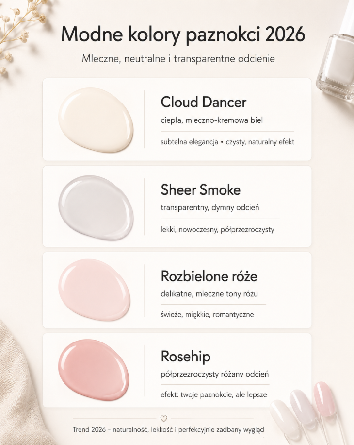 Cloud Dancer i mleczne neutralne — cicha elegancja