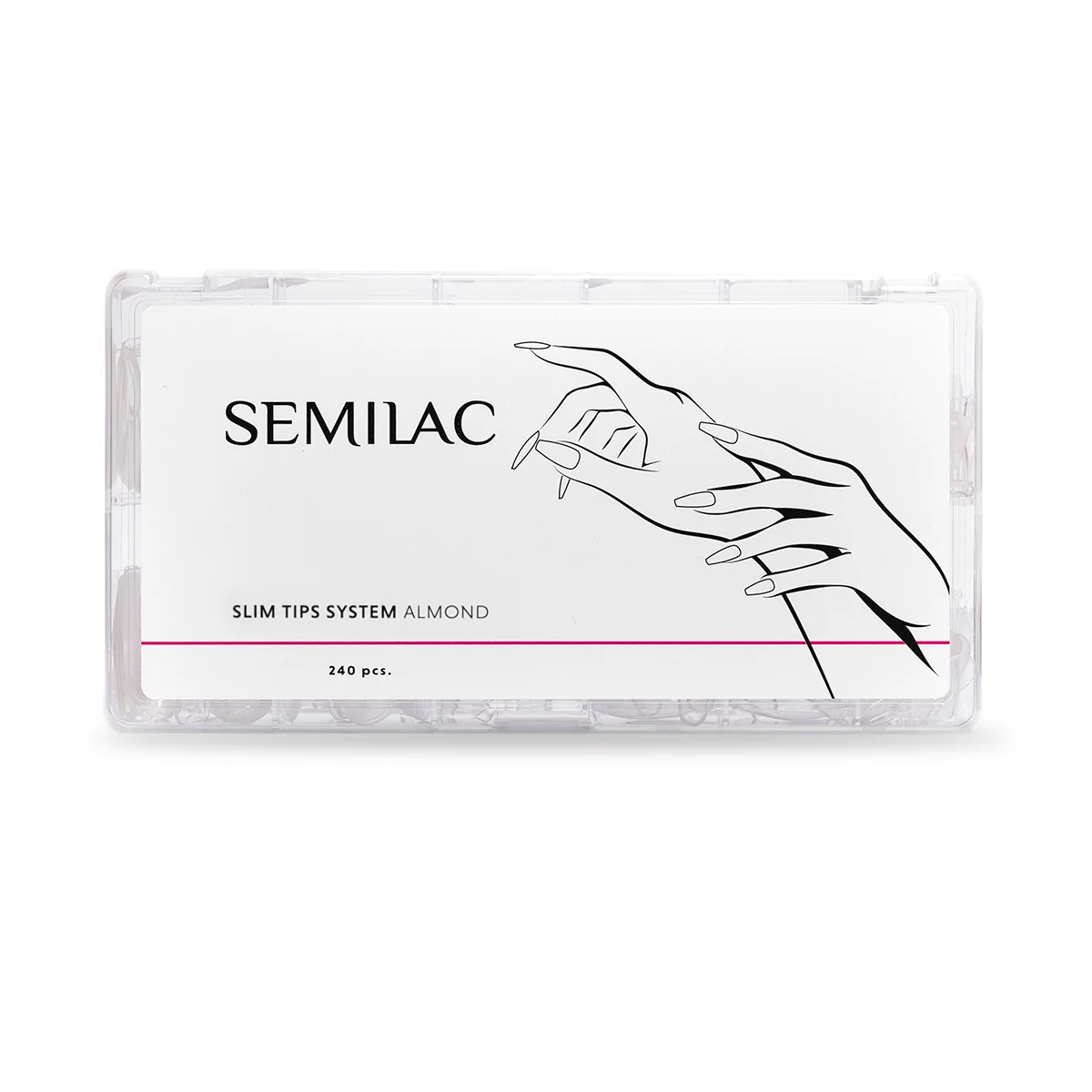 Semilac Slim Tips System Almond tipsy do przedłużania paznokci w kształcie migdała