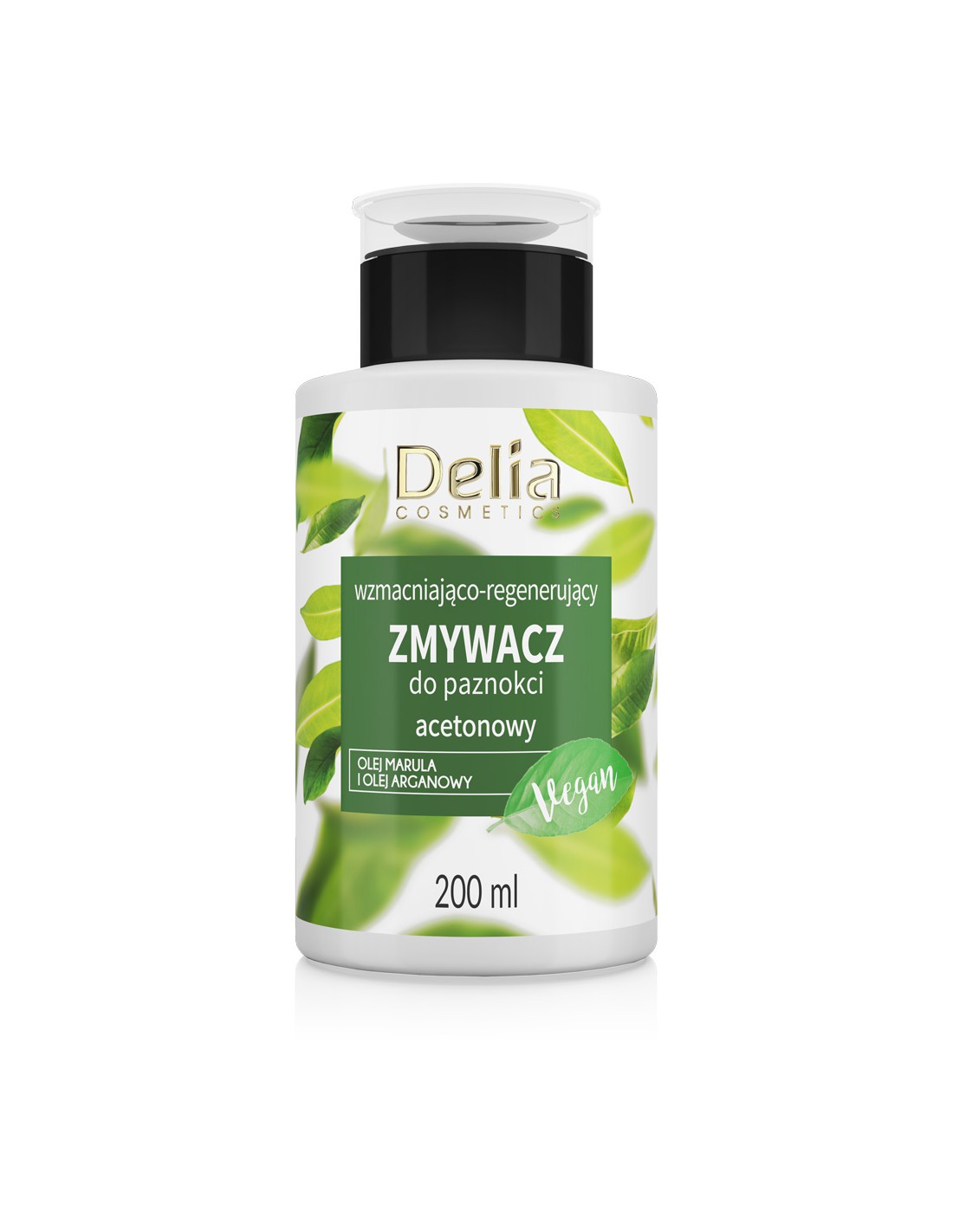 Delia Cosmetics wzmacniająco-regenerujący zmywacz do paznokci acetonowy 200 ml