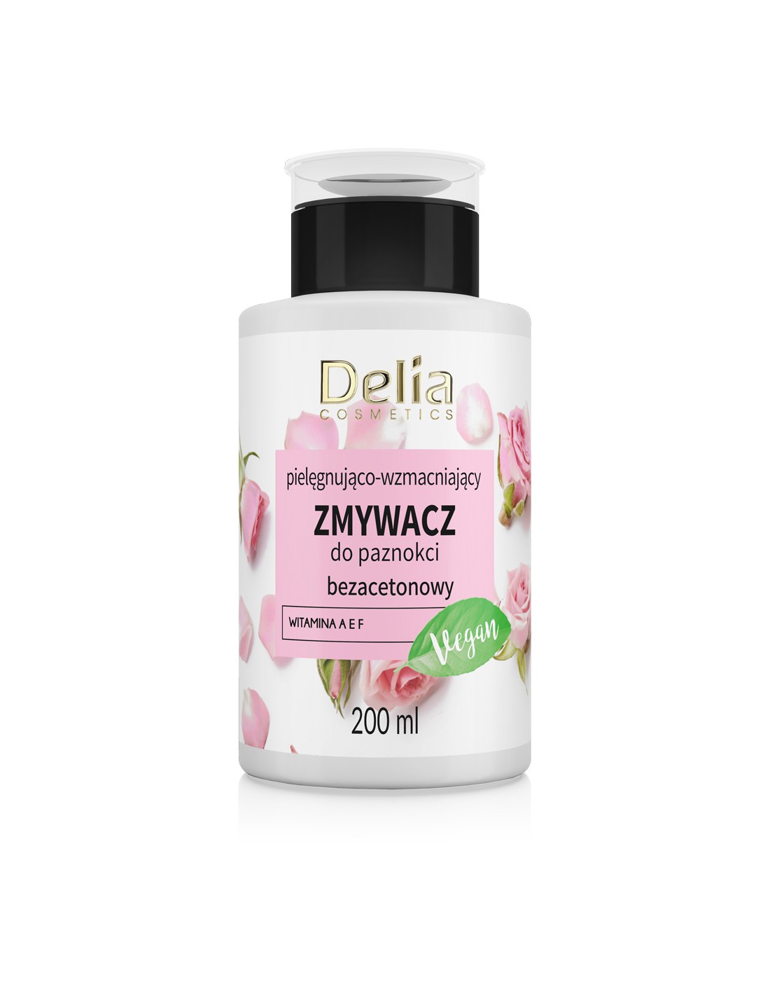 Delia Cosmetics pielęgnująco-wzmacniający zmywacz do paznokci bezacetonowy 200 ml