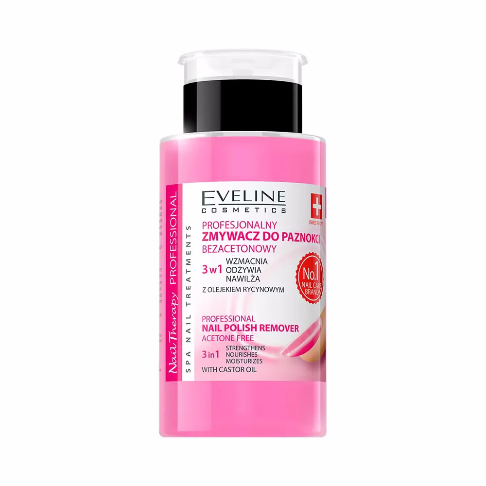 Eveline Nail Therapy Professional zmywacz do paznokci 3w1 190 ml z pompką